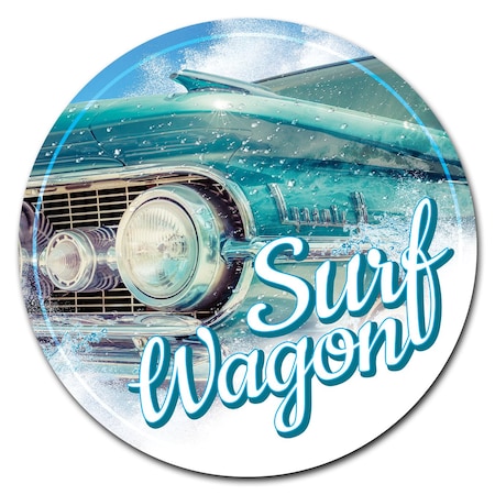 Signmission Surf Wagon Circle Corrugated Plastic Sign C-24-CIR-Surf Wagon